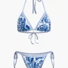 Retro Print Halter Bikini Set>MICAS Clearance