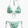 Retro Print Halter Bikini Set>MICAS Clearance