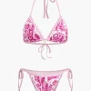 Retro Print Halter Bikini Set>MICAS Clearance