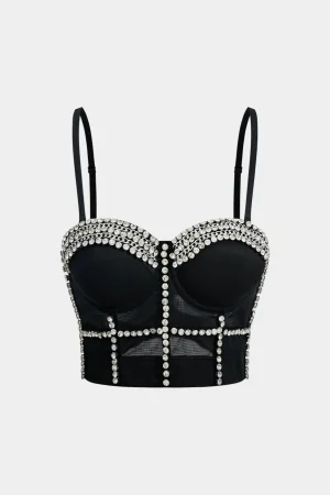 Rhinestone Bustier Cami Top>MICAS Clearance