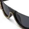 Rhinestone Decor Half Frame Sunglasses>MICAS Clearance