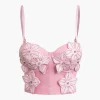 Rhinestone Embellished Flower Hook And Eye Bustier Cami Top>MICAS Discount