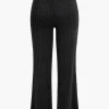 Ribbed Knit Elastic Waistband Trousers>MICAS Discount