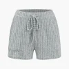 Ribbed Knit Top And Drawstring Shorts Set>MICAS Outlet