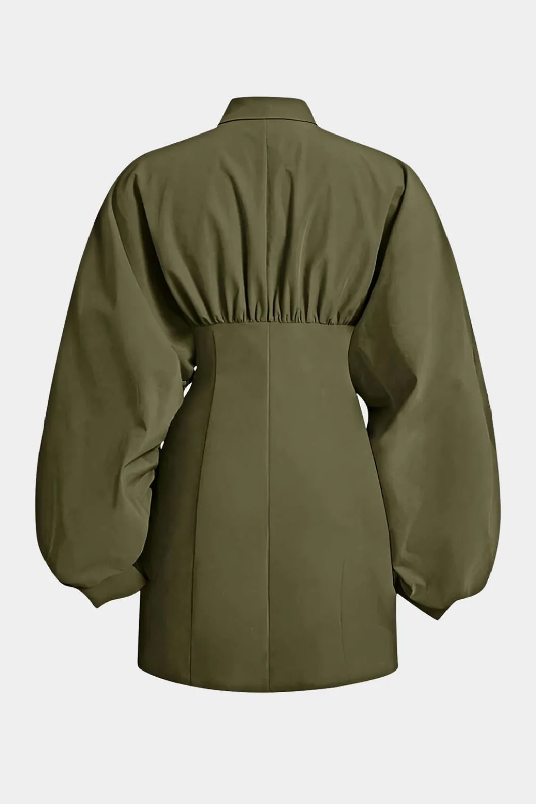 Ruched Button Long-Sleeve Shirt>MICAS Fashion