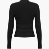 Ruched Crossover Long Sleeve Top>MICAS Clearance