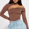 Ruched Cut Out Long-Sleeve Top>MICAS Fashion