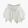Ruched Drawstring Asymmetric Mini Skirt>MICAS New