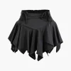 Ruched Drawstring Asymmetric Mini Skirt>MICAS New