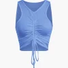 Ruched Drawstring Tank Top And Mermaid Maxi Skirt Set>MICAS Hot