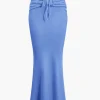 Ruched Drawstring Tank Top And Mermaid Maxi Skirt Set>MICAS Hot