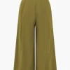 Ruched High-Waisted Wide Leg Trousers>MICAS Fashion