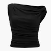 Ruched Knot One-Shoulder Sleeveless Top>MICAS Fashion