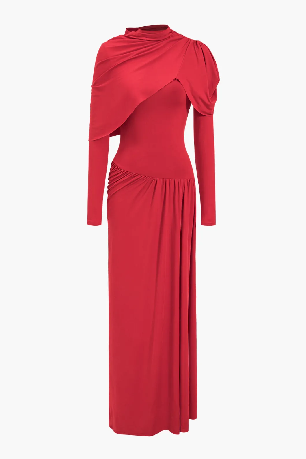 Ruched Long Sleeve Maxi Dress>MICAS Outlet