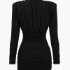 Ruched Long Sleeve Turtleneck Mini Dress>MICAS Outlet
