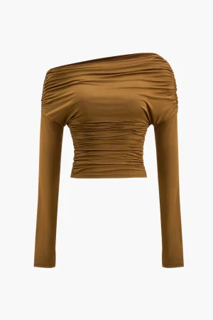 Ruched Long-Sleeve Top>MICAS Fashion