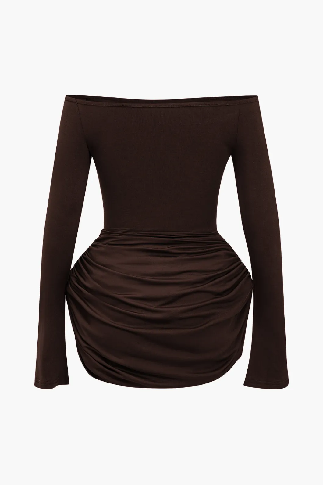 Ruched Off Shoulder Mini Dress>MICAS Online