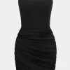 Ruched Strapless Sleeveless Mini Dress>MICAS Discount