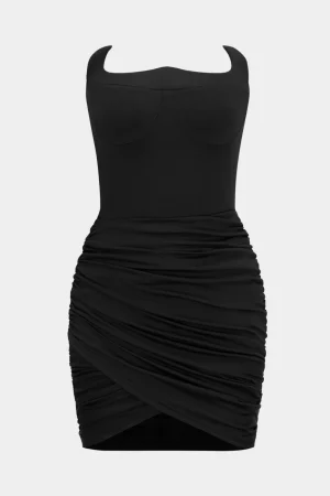 Ruched Strapless Sleeveless Mini Dress>MICAS Discount
