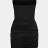 Ruched Strapless Sleeveless Mini Dress>MICAS Discount