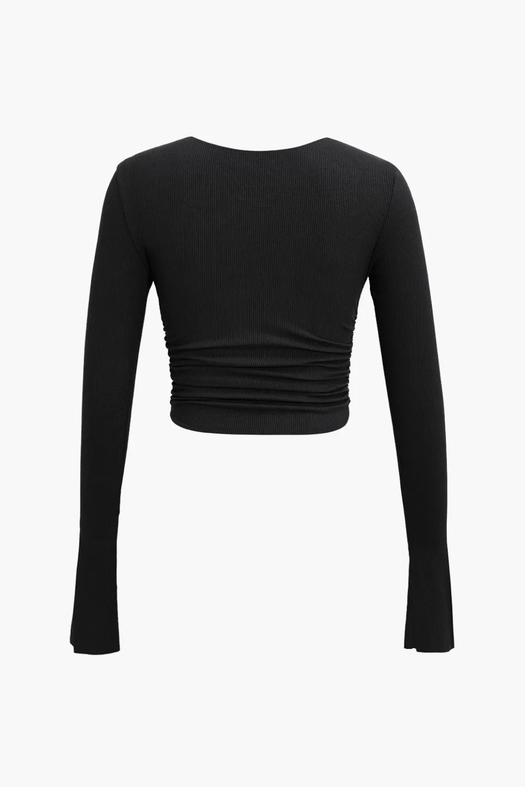 Ruched V-neck Slit Sleeve Top>MICAS Discount