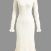 Ruffle Hem Sweater Midi Dress>MICAS Clearance