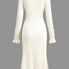 Ruffle Hem Sweater Midi Dress>MICAS Clearance