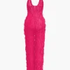 Ruffle Knot Halter Backless Jumpsuit>MICAS Clearance