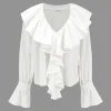 Ruffle Long-Sleeve Shirt>MICAS Clearance