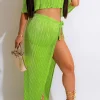 Ruffle Tube Top And Split Maxi Skirt Set>MICAS Online