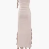 Ruffled Hem Slit Maxi Dress>MICAS Clearance