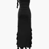 Ruffled Hem Slit Maxi Dress>MICAS Clearance