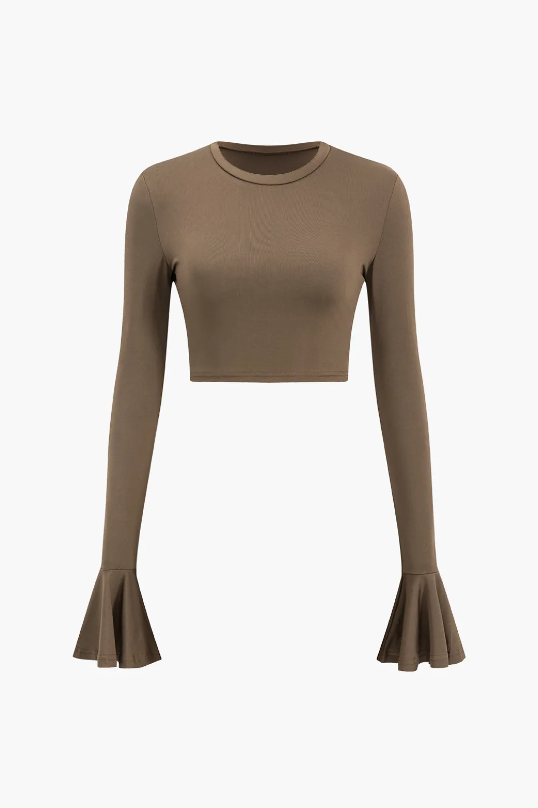 Ruffled Long Sleeve Top And Flared Trouser Set>MICAS Sale