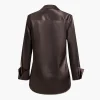 Satin Fake Pocket Long-Sleeve Shirt>MICAS New