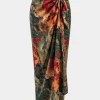 Satin Floral Print Tie Front Skirt>MICAS Outlet