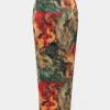 Satin Floral Print Tie Front Skirt>MICAS Outlet