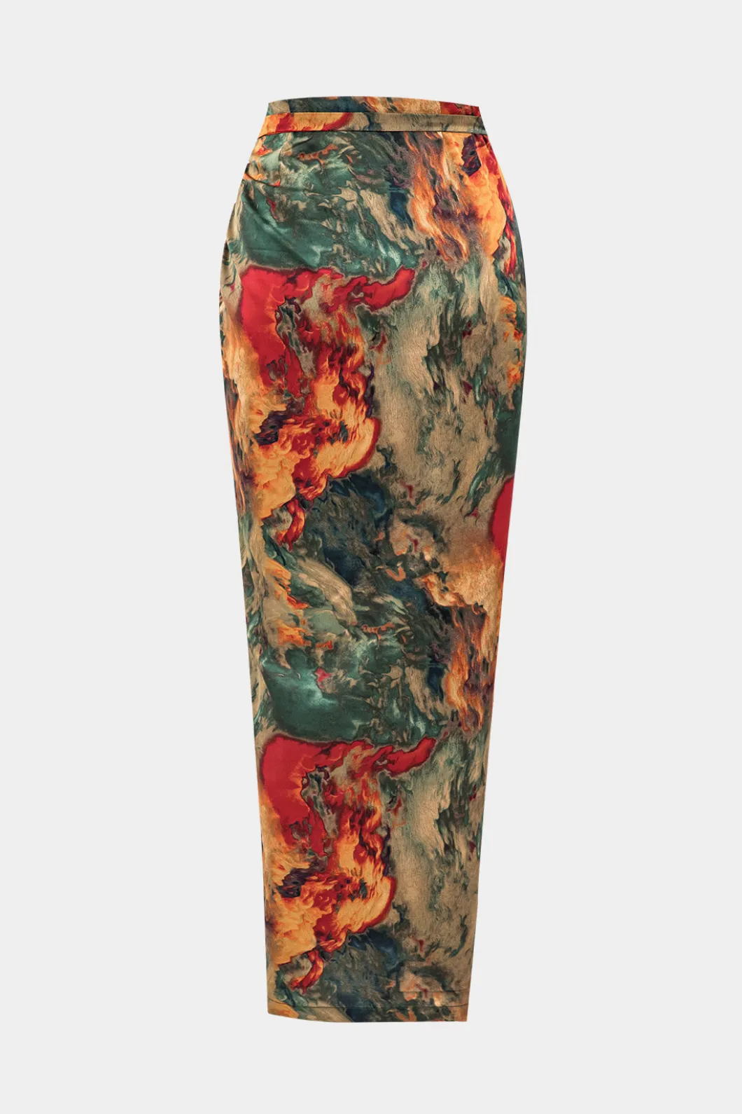 Satin Floral Print Tie Front Skirt>MICAS Outlet