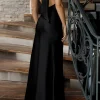 Satin Halter Neck Sleeveless Maxi Dress>MICAS Online