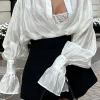 Satin Lantern Sleeve Long-Sleeve Shirt>MICAS Discount
