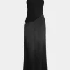 Satin Patchwork Sleeveless Maxi Dress>MICAS Fashion