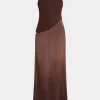 Satin Patchwork Sleeveless Maxi Dress>MICAS Fashion