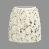Sequin Feather Fringe Skirt>MICAS Fashion