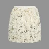 Sequin Feather Fringe Skirt>MICAS Fashion