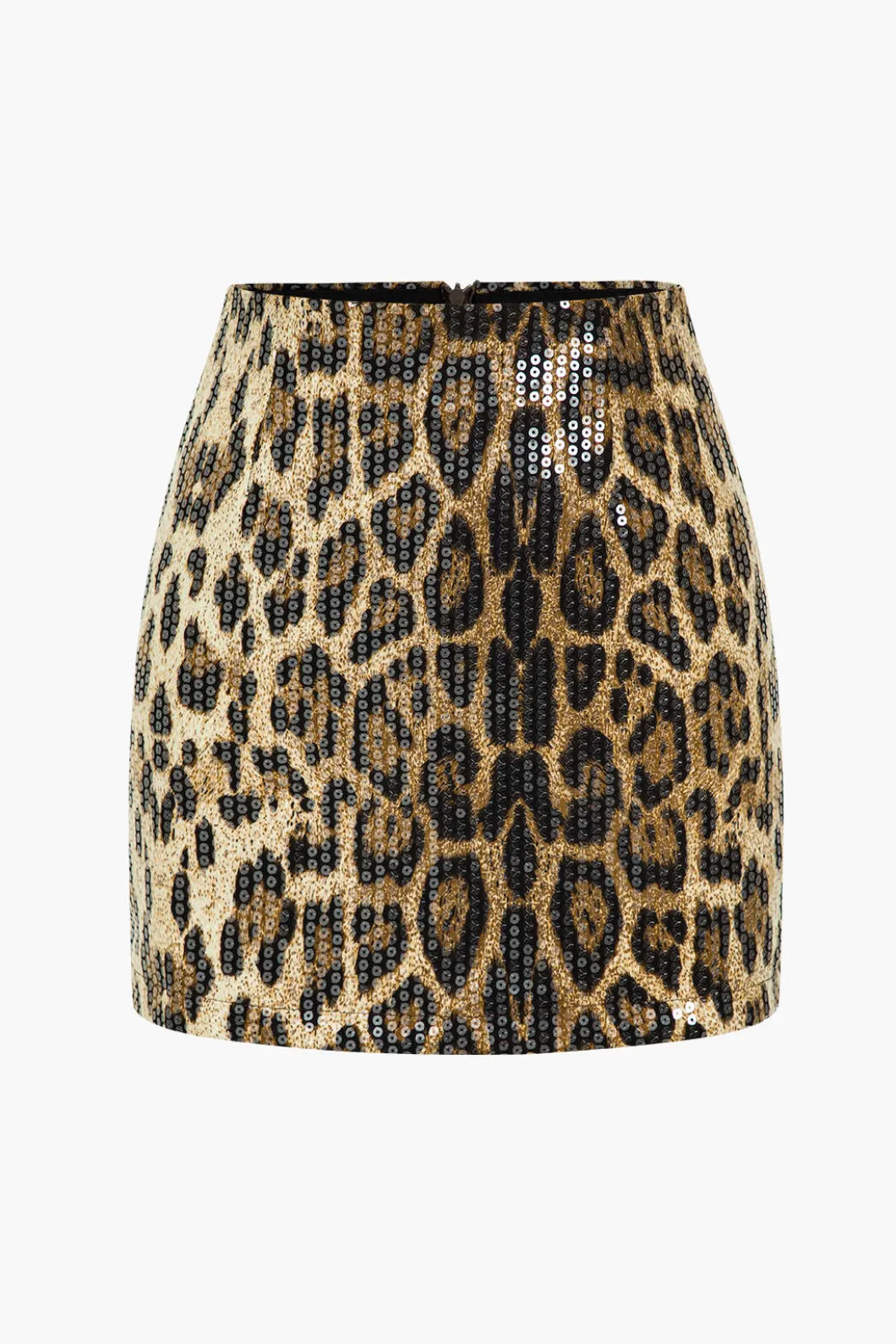 Sequin Leopard Print Mini Skirt>MICAS Sale
