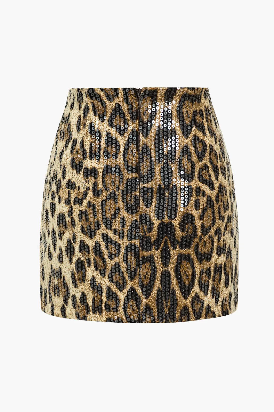 Sequin Leopard Print Mini Skirt>MICAS Sale