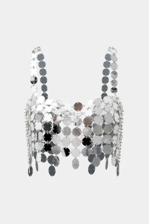 Sequin Metallic Cut Out Tank Top>MICAS Clearance