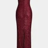 Sequin Strapless Sleeveless Maxi Dress>MICAS Fashion