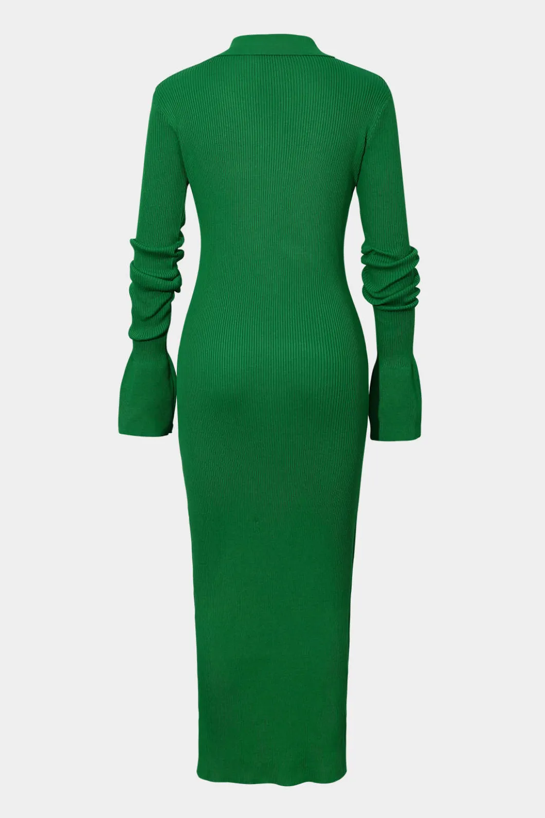 Shell Sleeve Ribbed Buttons Down Maxi Dress>MICAS Fashion