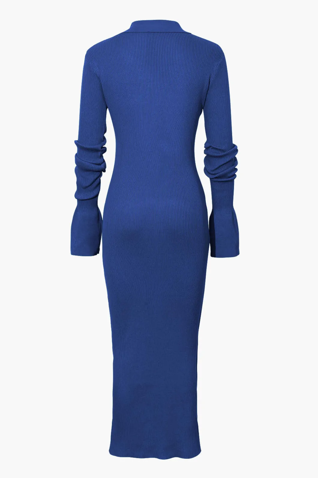 Shell Sleeve Ribbed Buttons Down Maxi Dress>MICAS Fashion