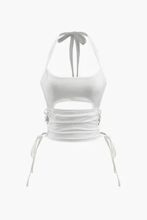 Side Tie Halter Top>MICAS New